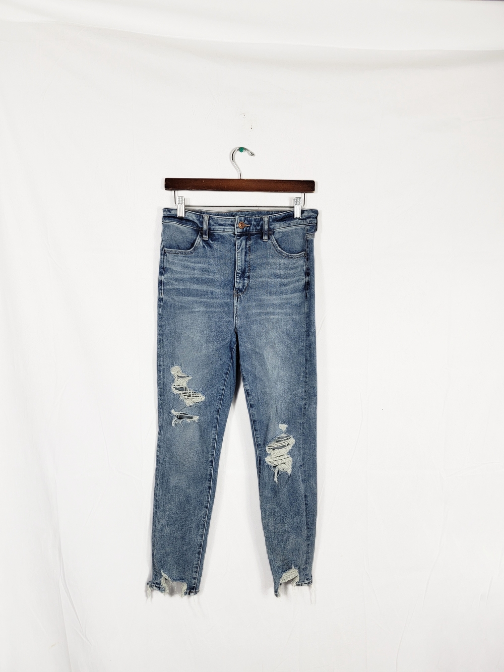 American Eagle Size 10 Distressed Highest Rise Jeggings